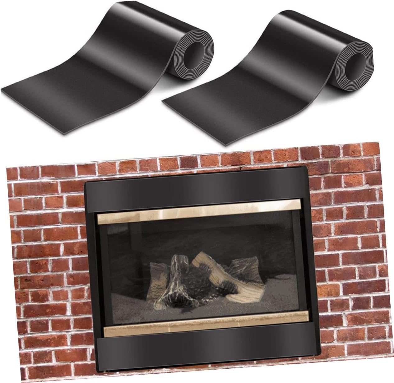 2pcs Magnetic Fireplace Draft Stopper Insulating Cover Bellows Draft Blocker Vent Screen Energy-Saving Home Accessories