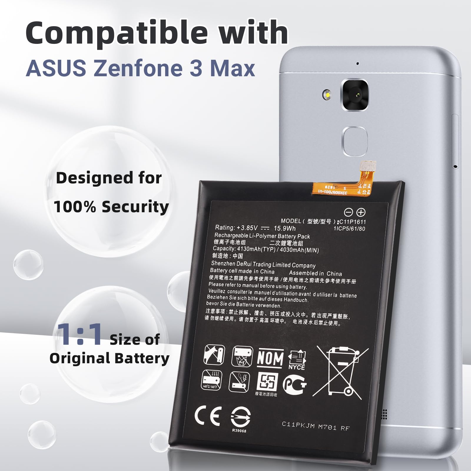 Amazon.com: Vvsialeek [New] C11P1611 Replacement Battery for ASUS