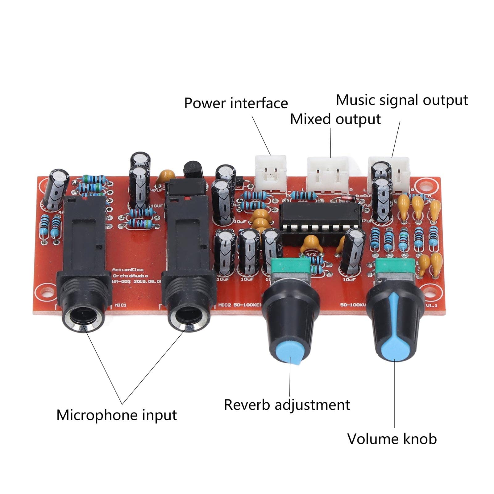 Microfoonversterker Board Instelbare versterking Geluid Audiosignaal Mic Versterkermodule Audio Luidspreker DC 2.6-10V