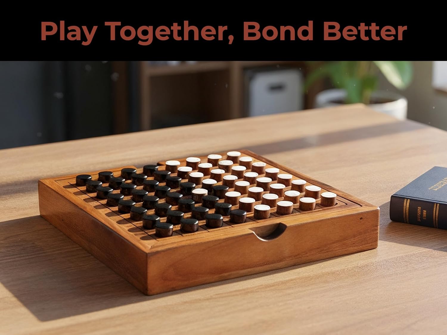 BSIRI Classic Board Game Othello Strategy Games of Family Games for Adults and Senior Wooden Classic Game with Black and White Wood Pieces and Great Gifting