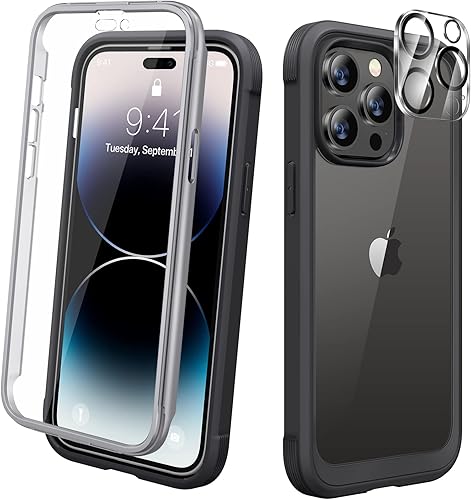Diaclara - Funda diseñada para iPhone 14 Pro Max de 6.7, resistente de cuerpo completo, con protector de pantalla sensible al tacto y antiarañazos +