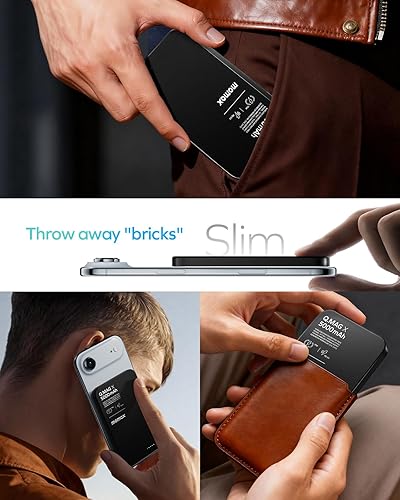 Miniatura 8 de MOMAX Cargador de batería magnético, cargador portátil inalámbrico de 5000 mAh, batería de carga rápida con cable de 20 W, compatible con Magsafe,