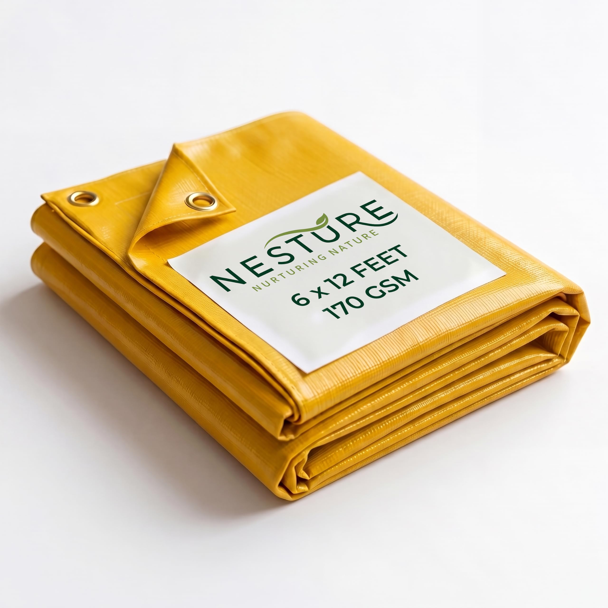 Tarpaulin Sheet Waterproof 12 x 6 Ft | 170 GSM Virgin Material Heavy Duty Tirpal with Aluminium Eyelets, UV Resistant Tadpatri (Yellow)-picture-21
