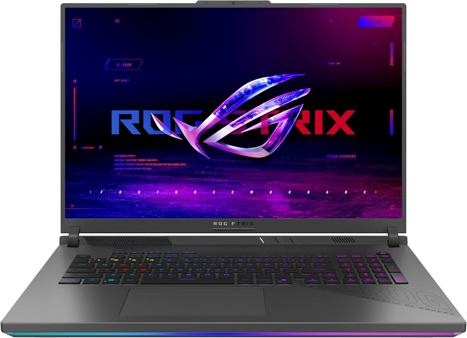 ASUS ROG Strix G18 G814FP Laptop | 18 Inch 2.5K 240Hz/3ms 16:10 IPS Display | AMD Ryzen 9 9955HX | 32GB RAM | 1TB SSD | NVIDIA RTX 5070 | Win11 Home | QWERTZ | Eclipse Grey | 3 Months GamePass – ASUS product photo