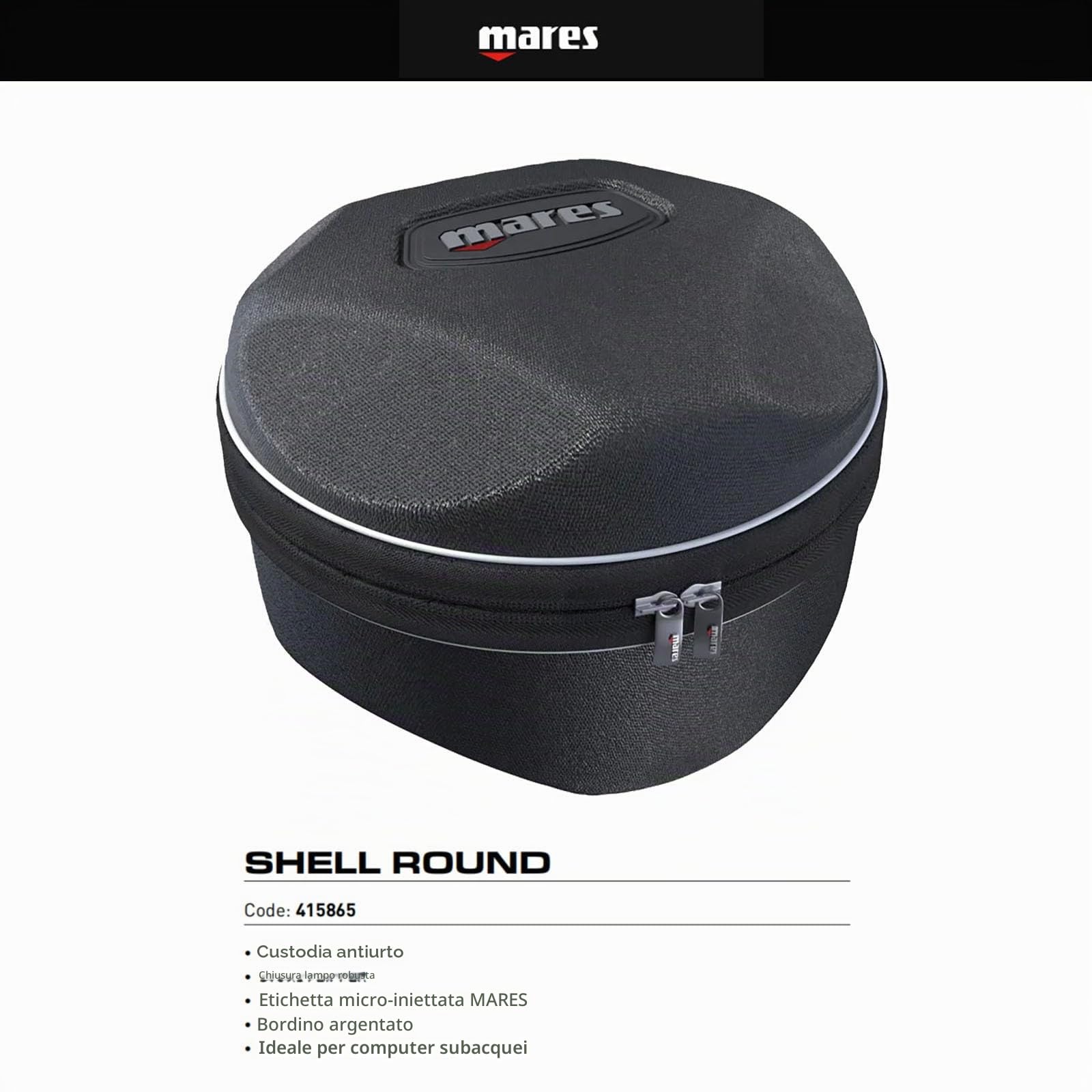 Mares Custodia Rotonda, Astuccio per Computer Immersioni, Nero, Taglia unica