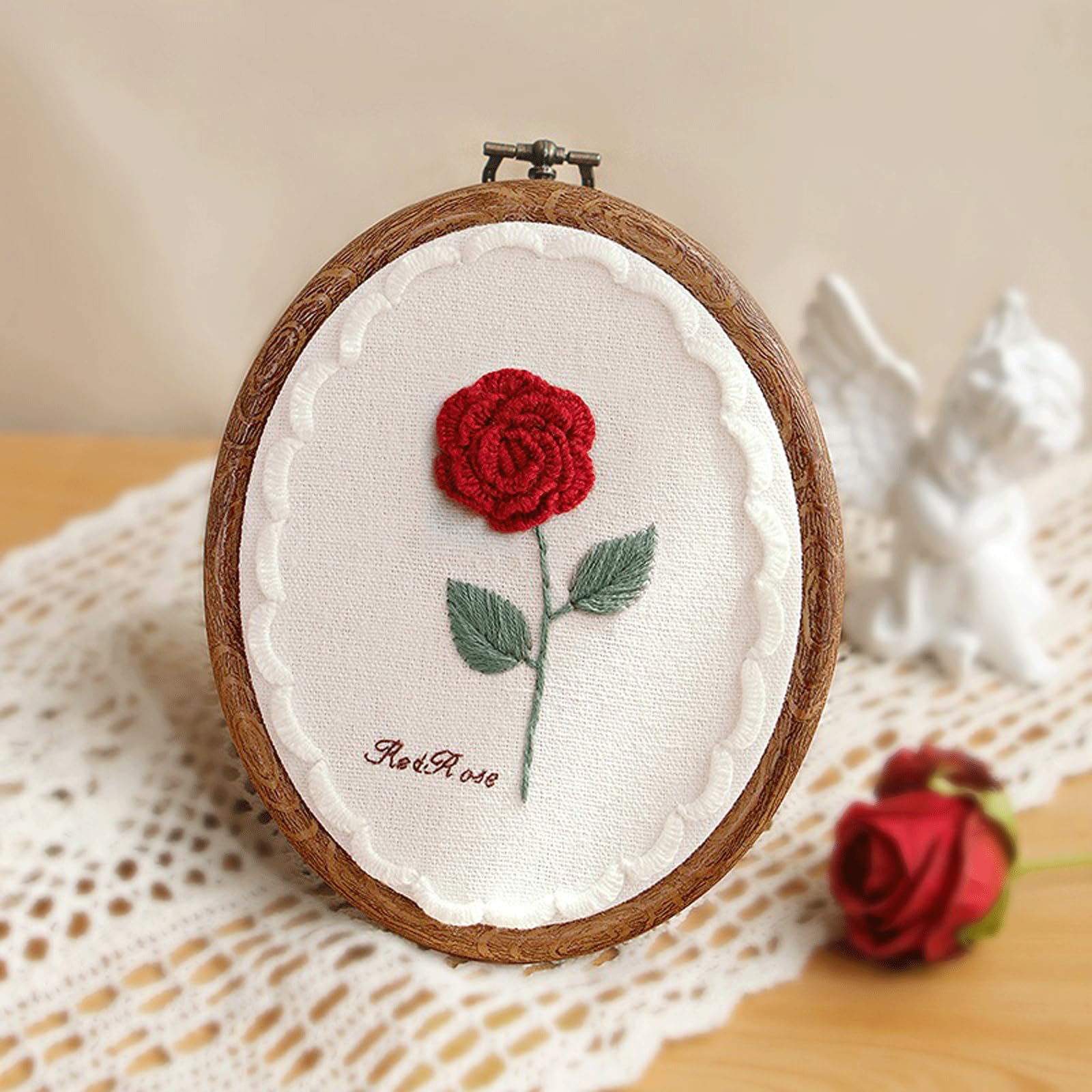 Kit de punto de cruz floral para principiantes, juego completo de bordado para adultos con instrucciones (idioma español no garantizado), patrones, aros, agujas, hilos, kit de punto de aguja para