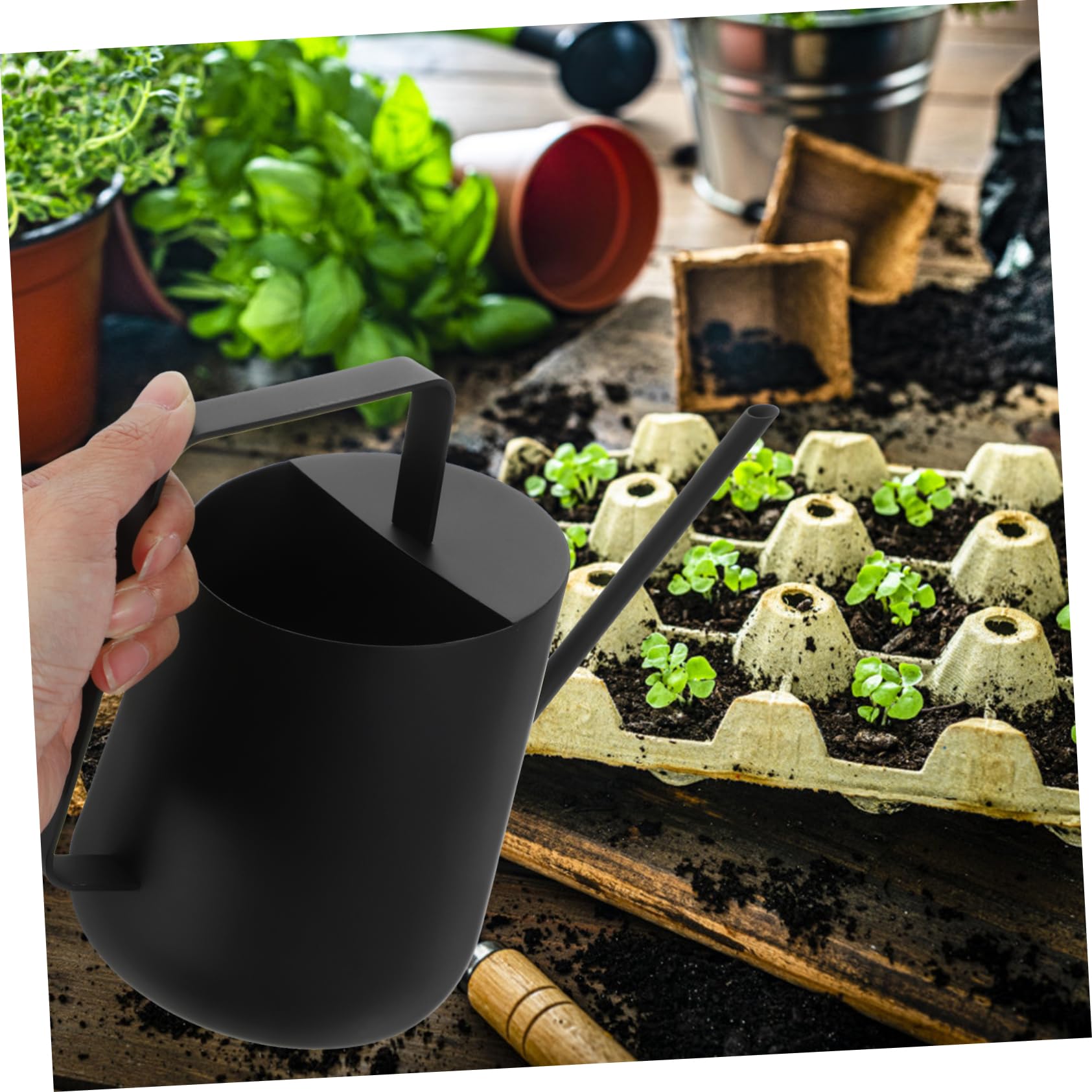 HANABASS 2 Pezzi Annaffiatoio Inossidabile con Beccuccio per Giardinaggio Indoor e Outdoor Facile Maneggiare per Famiglia