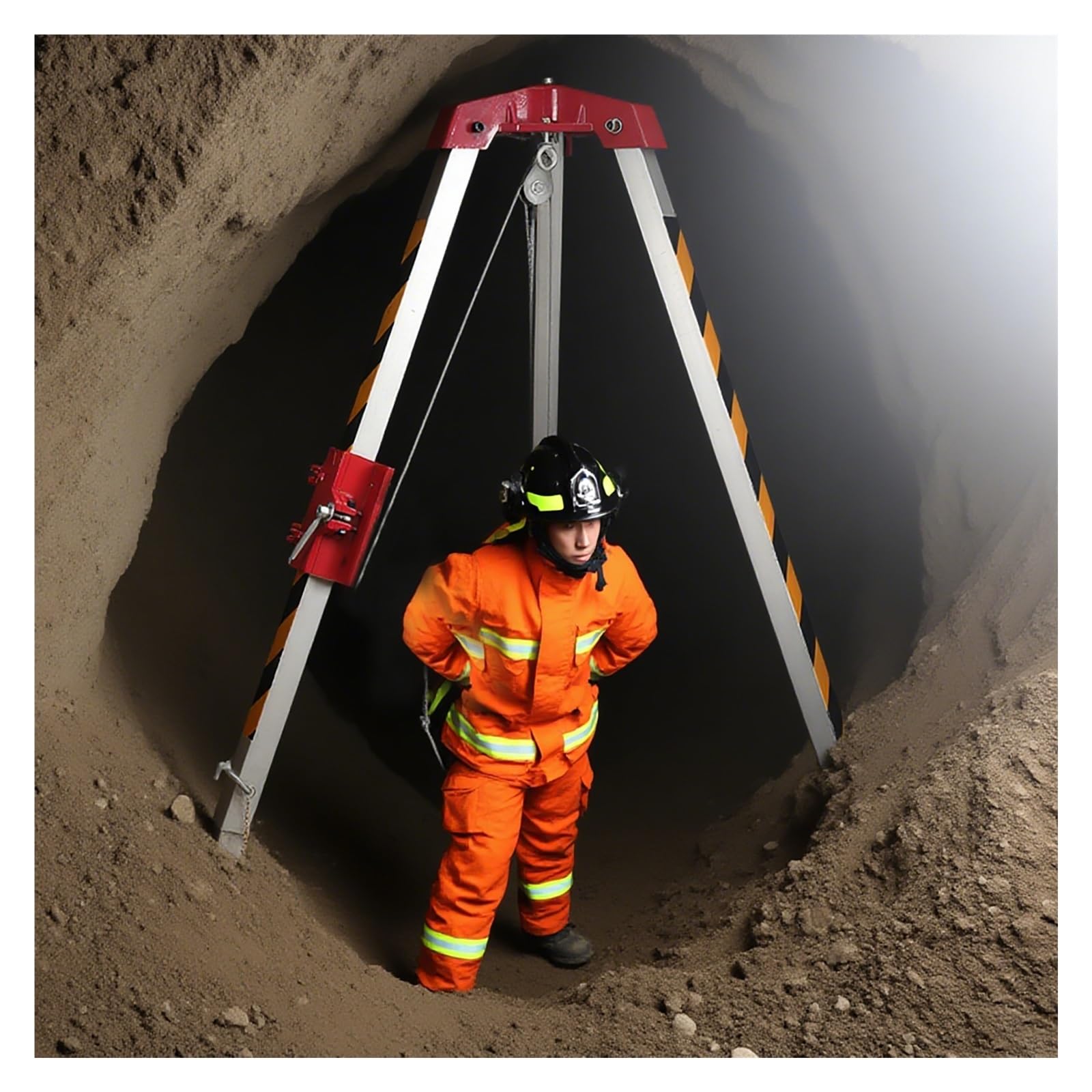 Ytbhshxz One Color Rescue Tripod, Tripod Lifting Hoist System With Safety Self-Locking Device & Fall Protection, Sewer Well Equipmen(2600Lbs Winch)