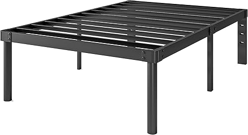 Marco de cama individual, marco de cama de metal de 12 pulgadas, marco de cama individual, plataforma resistente, tamaño individual, no necesita