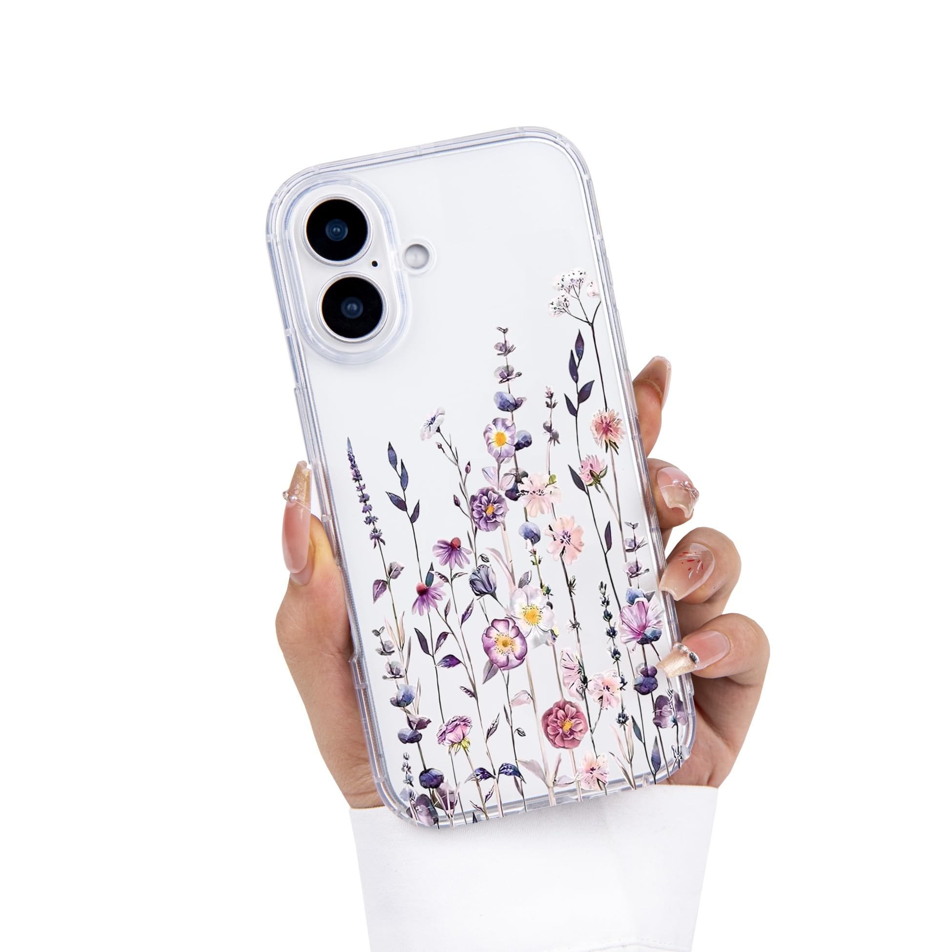 Einaily Hülle für iPhone 17 Case Crystal Clear Handyhülle Mode Chic Herz Muster Ultra Dünn Transparent Klare TPU Silikon Bumper Stoßfest Kratzfest Schutzhülle für iPhone 17 Slim Case Cover