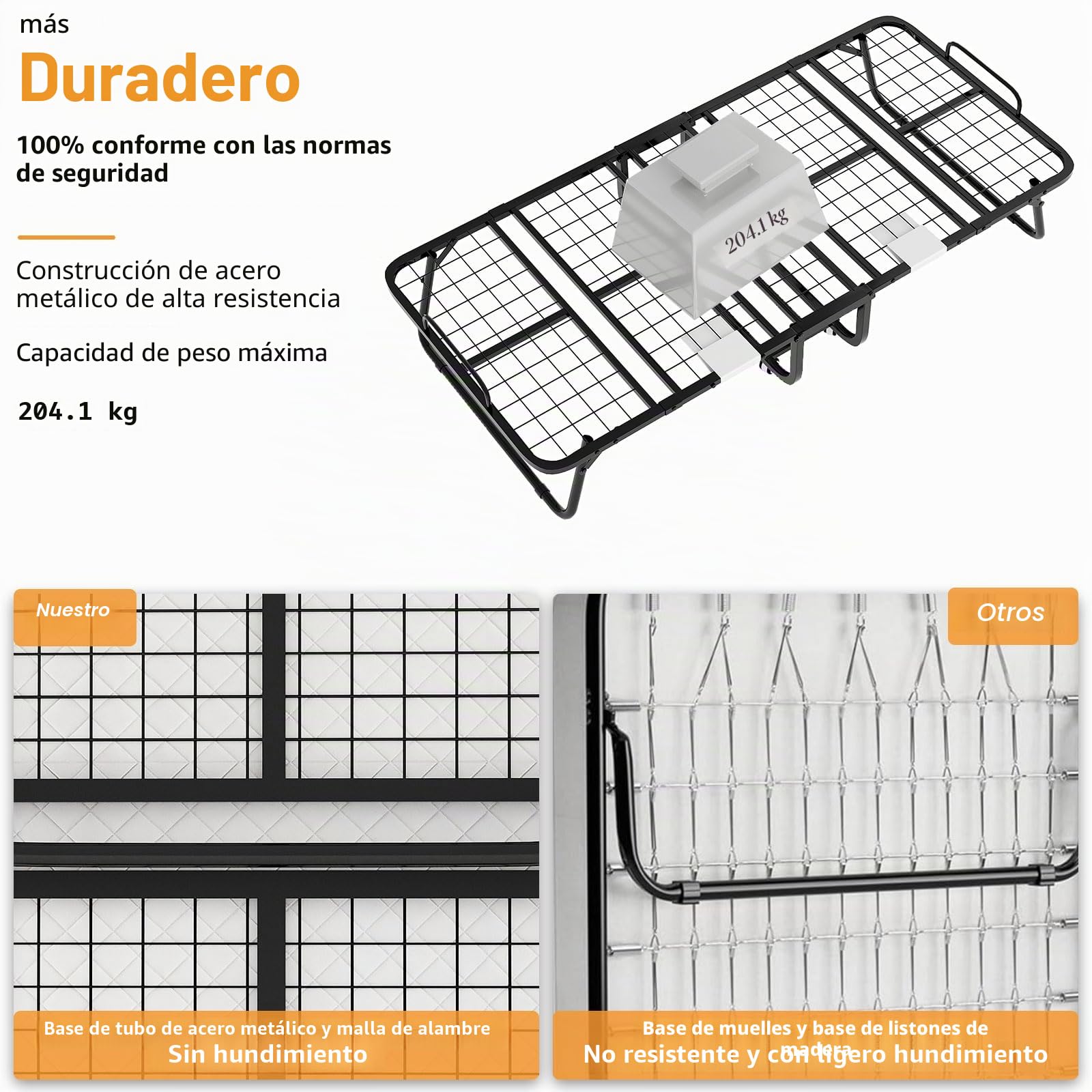 Cama plegable para adultos, 80 x 190 cm, cama plegable para adultos, con colchón de espuma de 13 cm, cama supletoria plegable con 4 ruedas y somier de láminas de metal para invitados, carga 200 kg