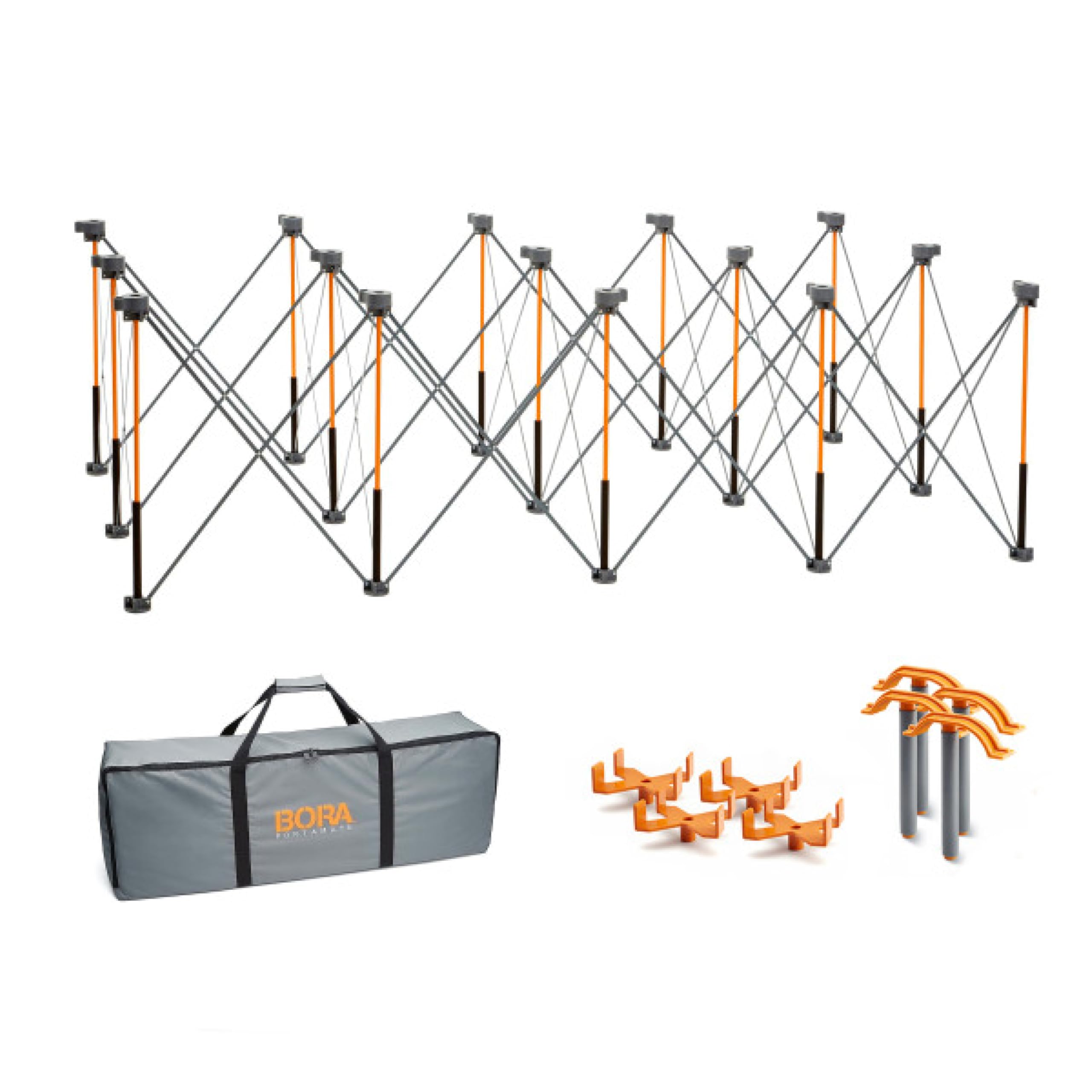 Bora Centipede CK15S – Klappbarer Werktisch 4×8 ft, Faltbarer Arbeitstisch & Montagetisch mit 15-Strut Stahlrahmen – Mobile Werkbank, Spanntisch & Sägetisch für Werkstatt und Baustelle | Mobile Werkbank & Sägetisch | 15-Strut Stahlrahmen | Werkstatt & Bau