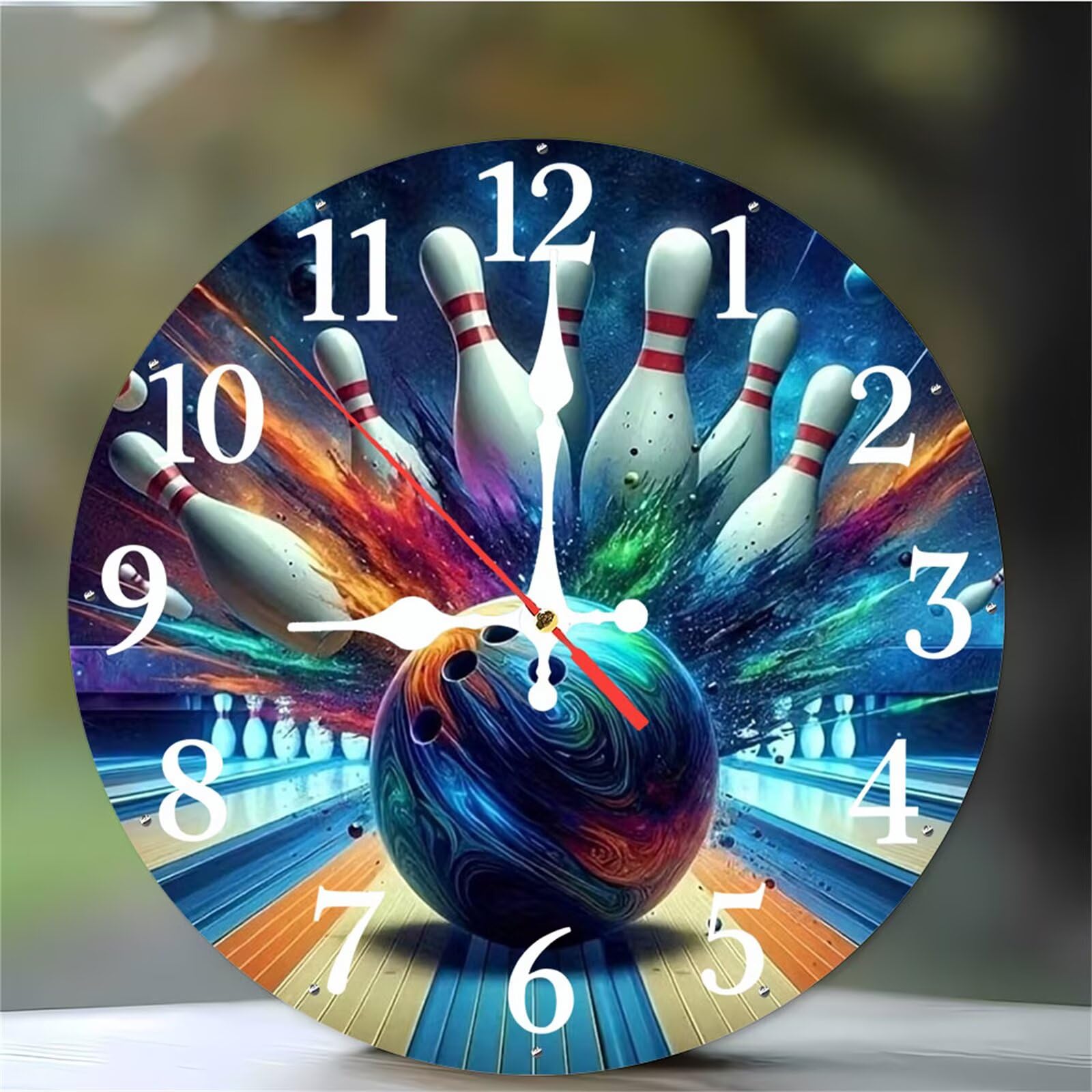 Horloge murale sport de 12 pouces fonctionnant sur batterie pour salon et café