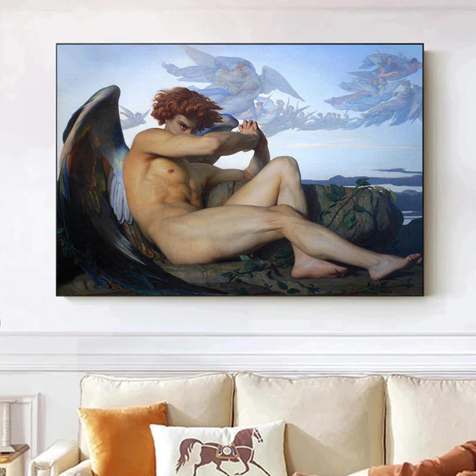 Alexandre Cabanel Fallen Angel Tela Dipinto Poster Stampa Dark