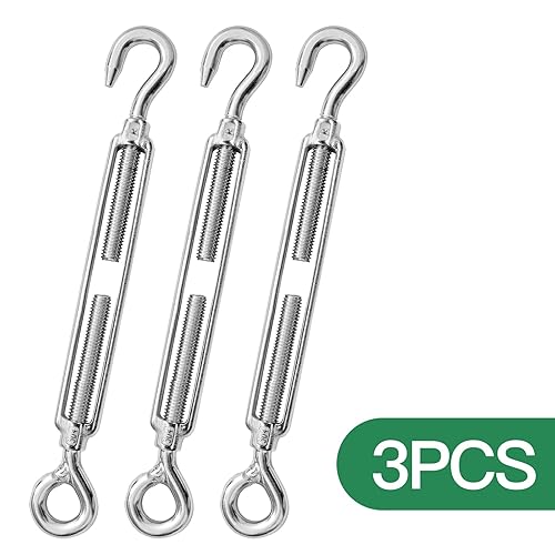 Miniatura 164 de Tensor de ojo y ojo M6, tensor de acero inoxidable 304 resistente tensión de cuerda de alambre 5 PC