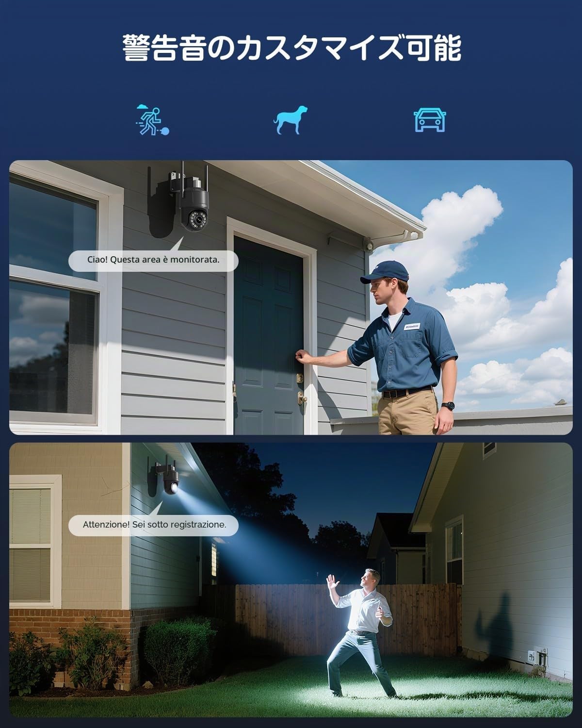 Ctronics 4K Outdoor Camera 5G WiFi, Night Vision Color/IR Starlight 30m | Person/Vehicle/Animal Detection, Auto-Tracking, Red-Blue Lights & Siren, 8 Positions, APP/PC, TF 256GB/FTP/NAS