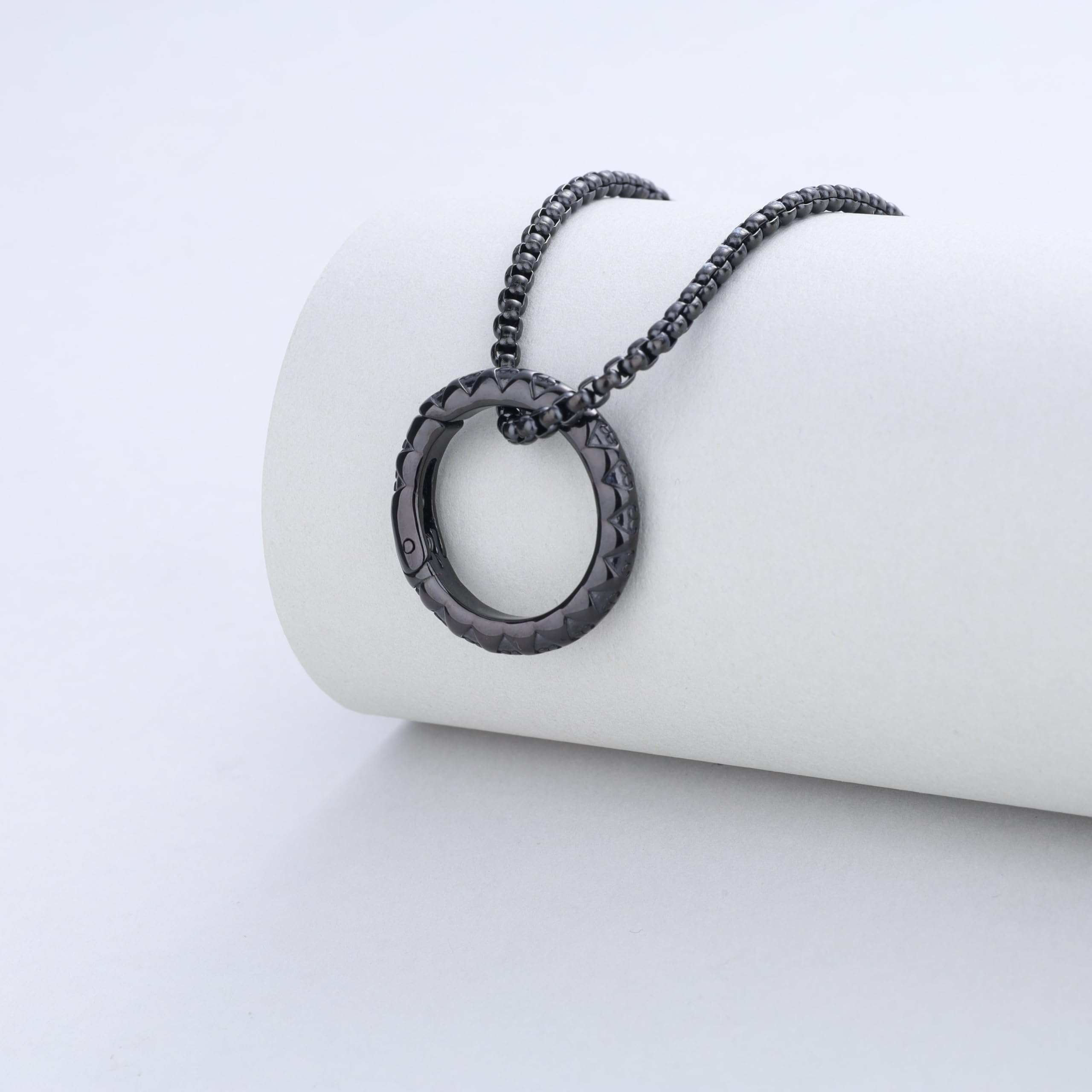 GAVU Collana Porta Anelli da Uomo, Collana da Uomo in Acciaio Inossidabile con Ciondolo Porta Anelli