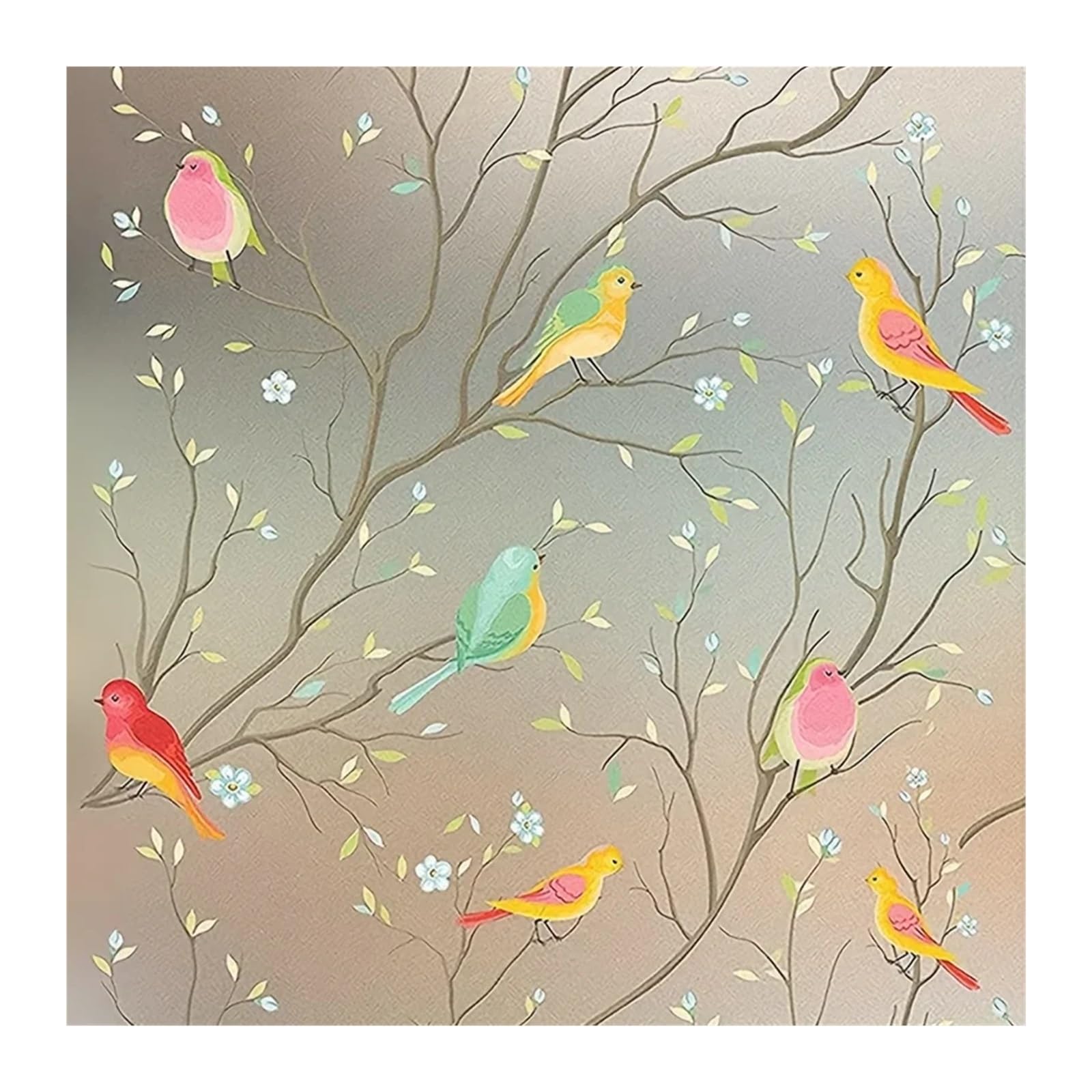 Window Privacy Film Stained Glass Window Privacy Film Non-Adhesive Static Cling Sun Blocking Decorative(55x100cm)