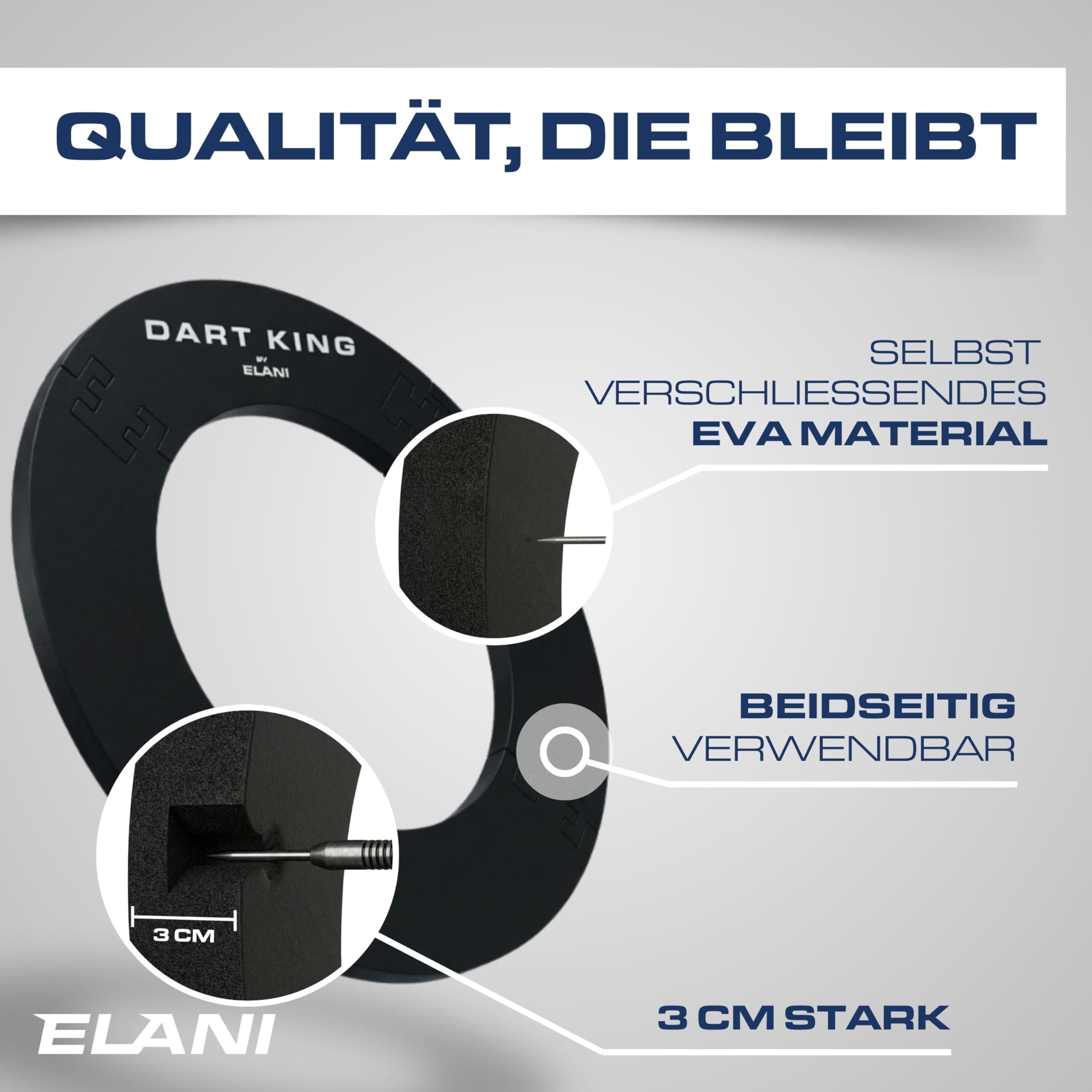 ELANI – Schutzring Dart Surround inkl. Abwurflinie für alle Scheiben- optimaler Schutz von Wand, Dartpfeil und Flight – Dartboard surround Dartscheibe Schutzring–Wandschutz Dartscheibe, Dart catchring