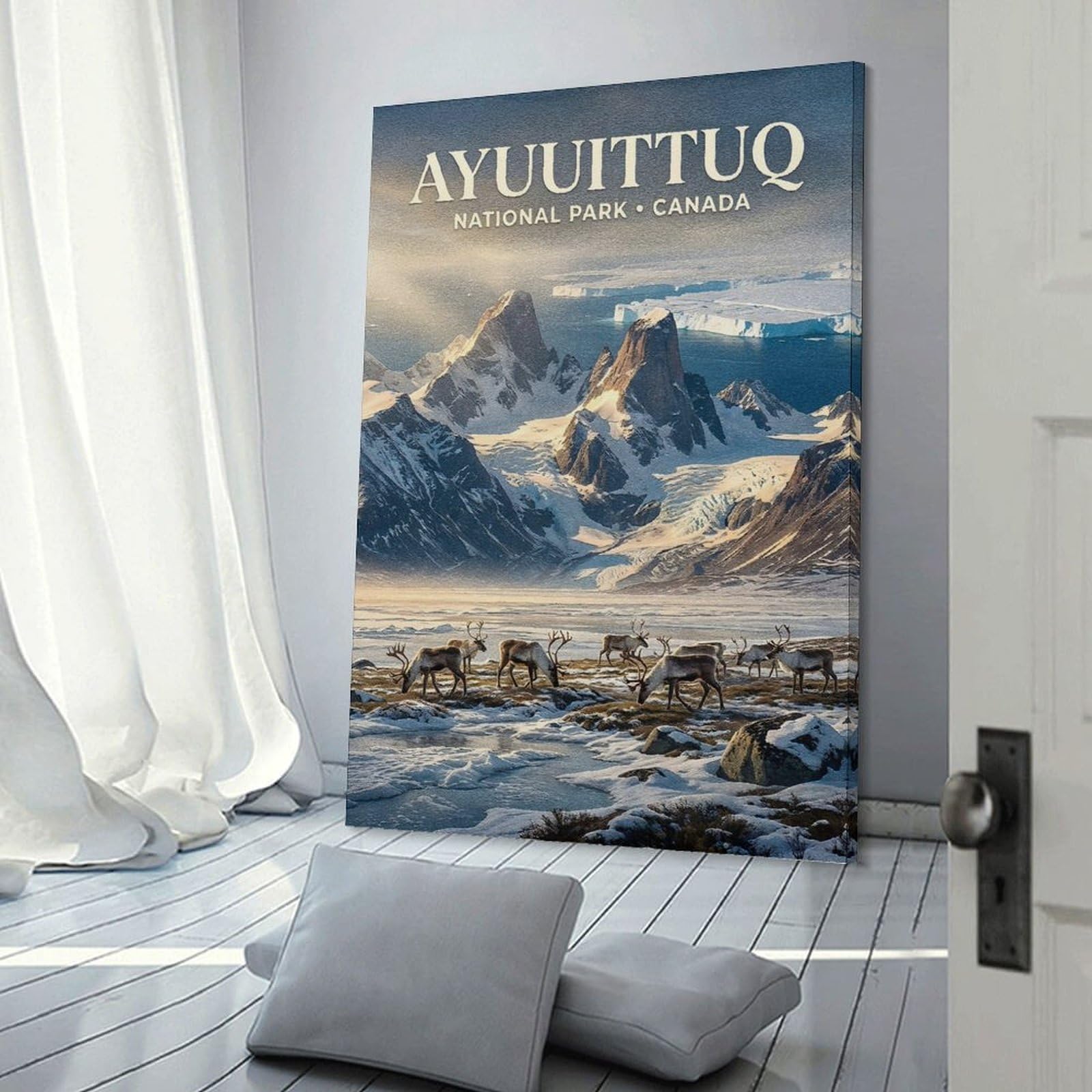 Junmoney Auyuittuq National Park Canada Wall Art Print, 08x12inch(20x30cm), for Study, Office Or Focused Interiors, Home Office Artwork with Decorative Appeal