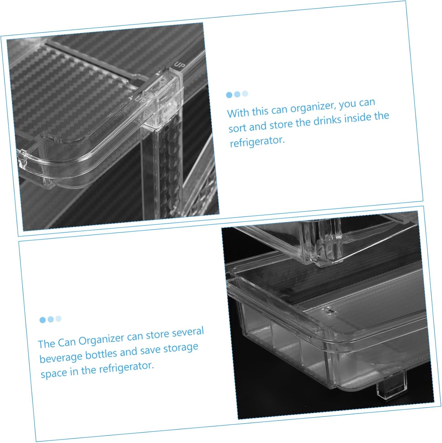 VALICLUD Rolling Can Dispenser Transparent Dual Layer Soda Can Organizer for Kitchen Cupboard Fridge Storage for Beer Soda Cans Easy to Clean and Reusable