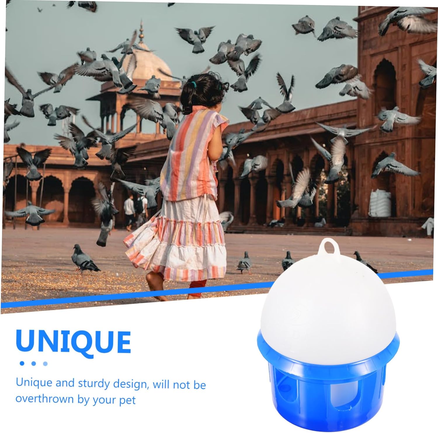 GALPADA 1Pc Automatic Pigeon Water Drinker Capacity Blue Dispenser Unique Design for Easy Use and Cleaning for Pigeons Doves and Other Birds Sturdy and Removable