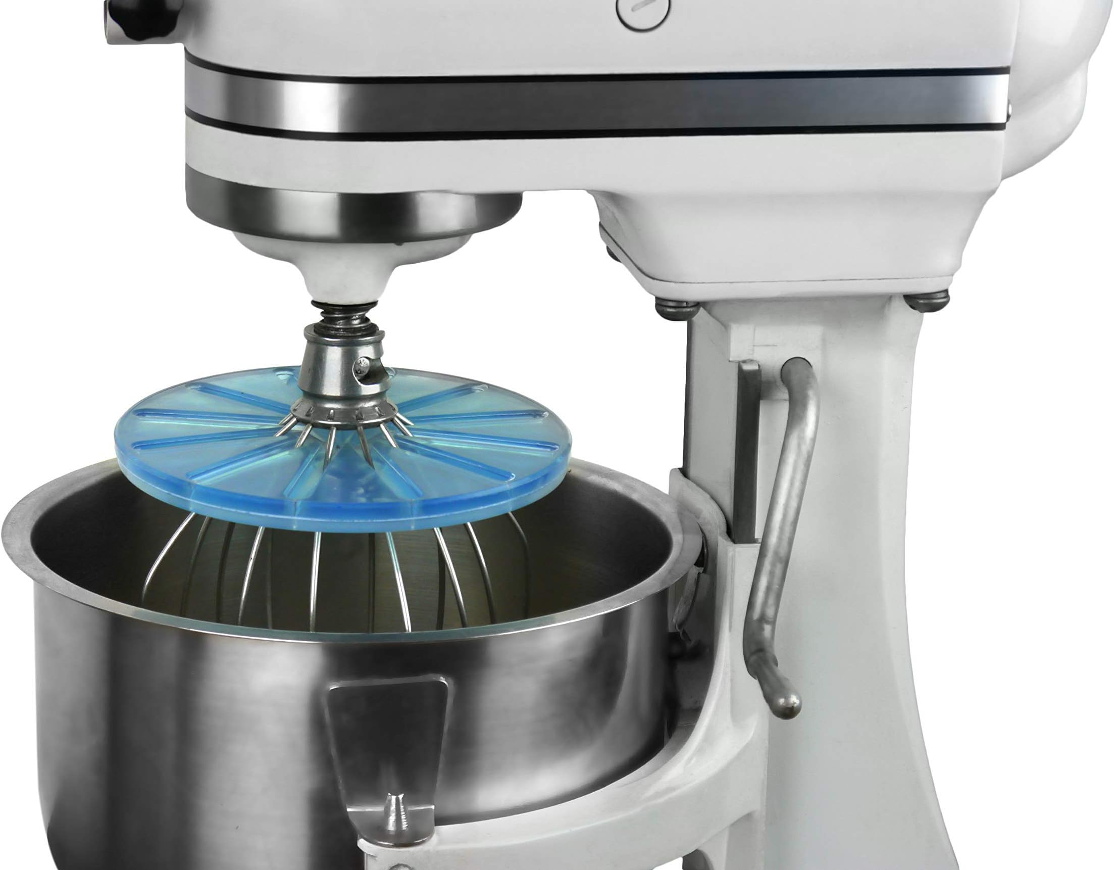 PRO compatible with KitchenAid Bowl-Lift Stand Mixers - Mix Without The Mess - The Ultimate Stand Mixer Accessory - Only Compatible With 6-Wire Whisks (Glass Blue)
