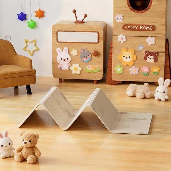 Baby Play Mat, Large Reversible & Foldable Waterproof Foam Playmat 200x180cm, Double-Sided Non-Slip Toddler Floor Mat for Crawling, Tummy Time, Nursery, Portable Floor Mat, Farm - 5