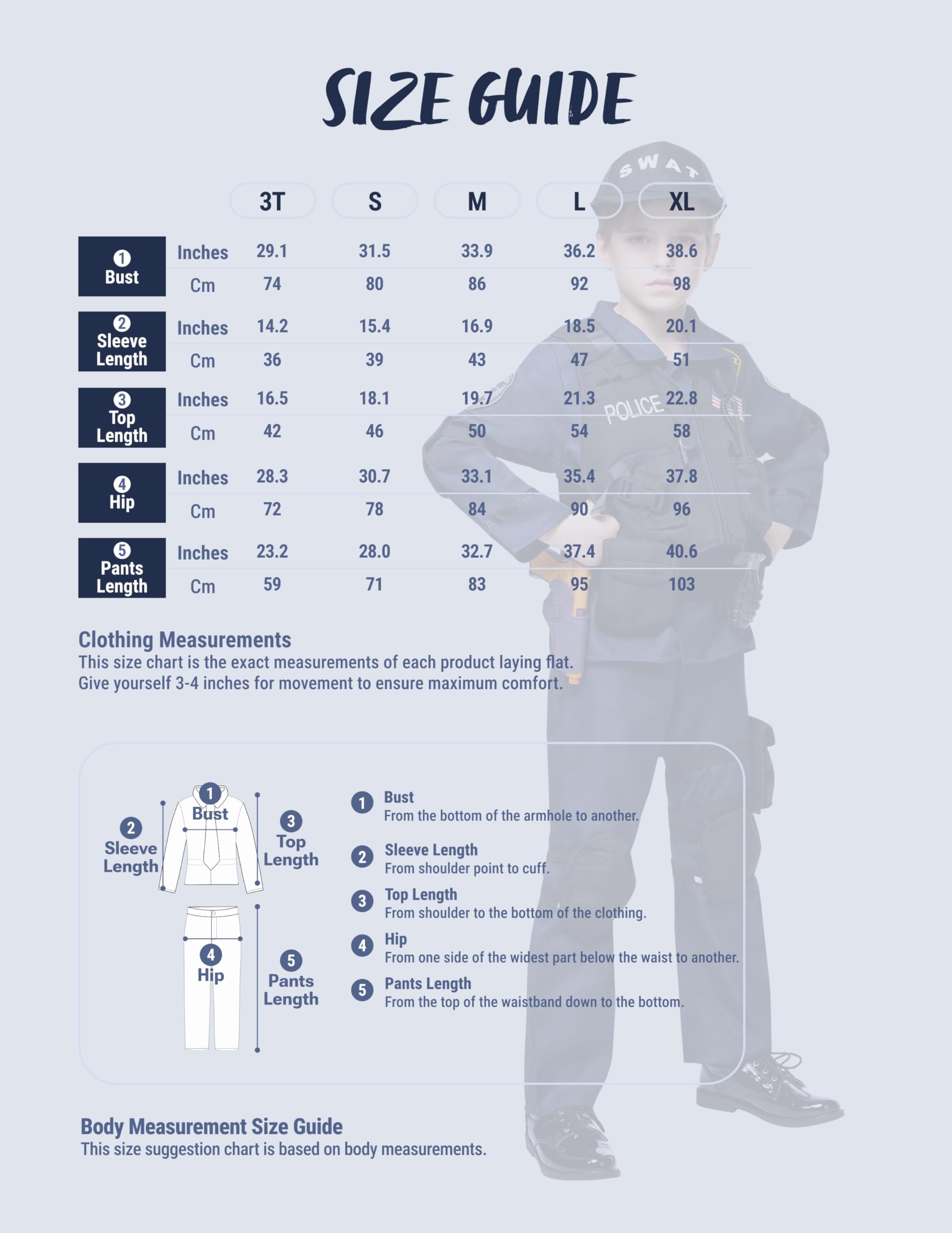 Spooktacular Creations Kostium policyjny SWAT dla dzieci na Halloween, Cosplay, S.W.A.T. policjant