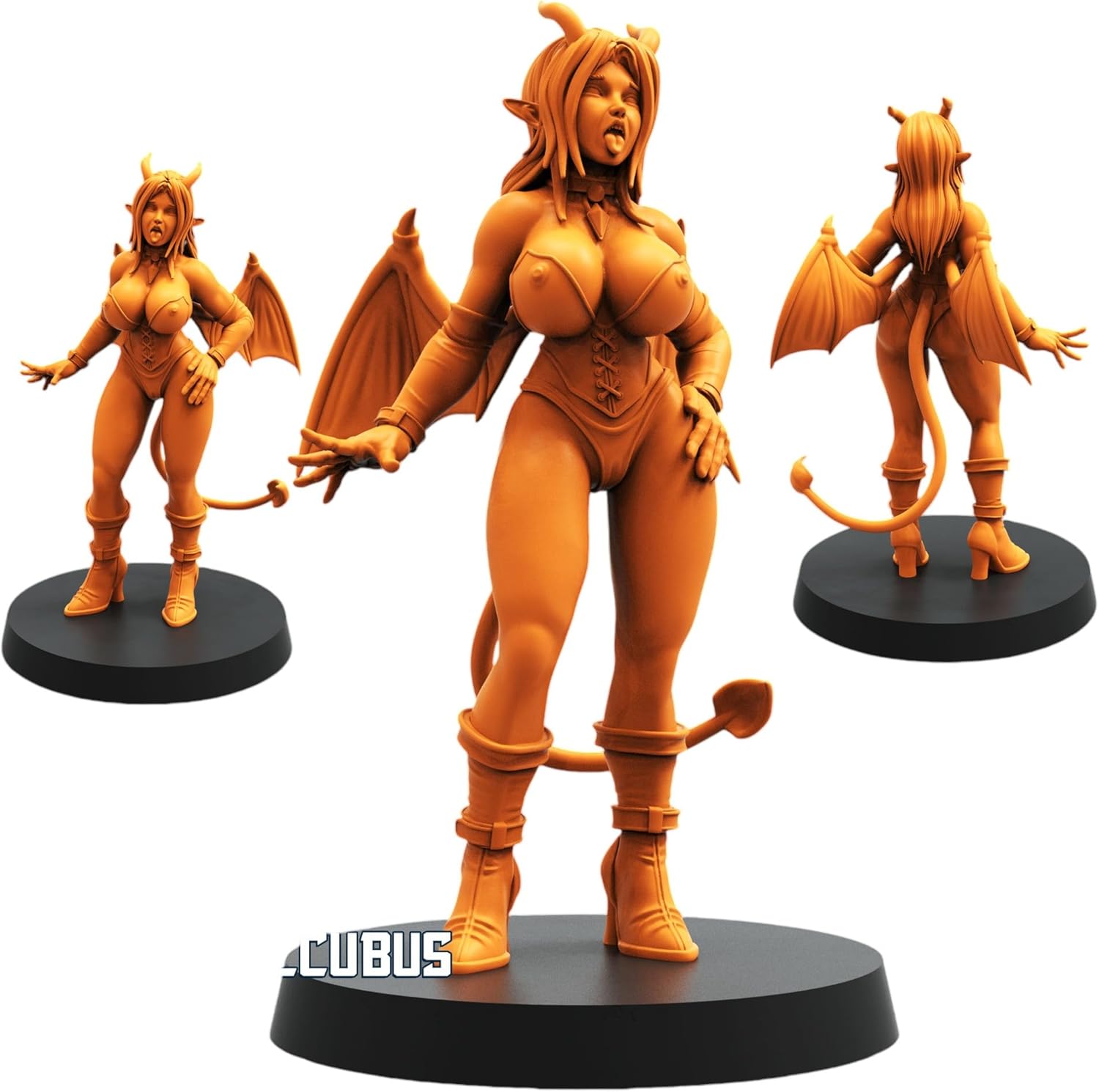TYL Cyber Succubus Unpainted Miniature for War Gaming | RPG Scale Figures, Detailed Tabletop Board Game Accessories | Realistic Tabletop Miniatures (Combo of 4, 32mm)
