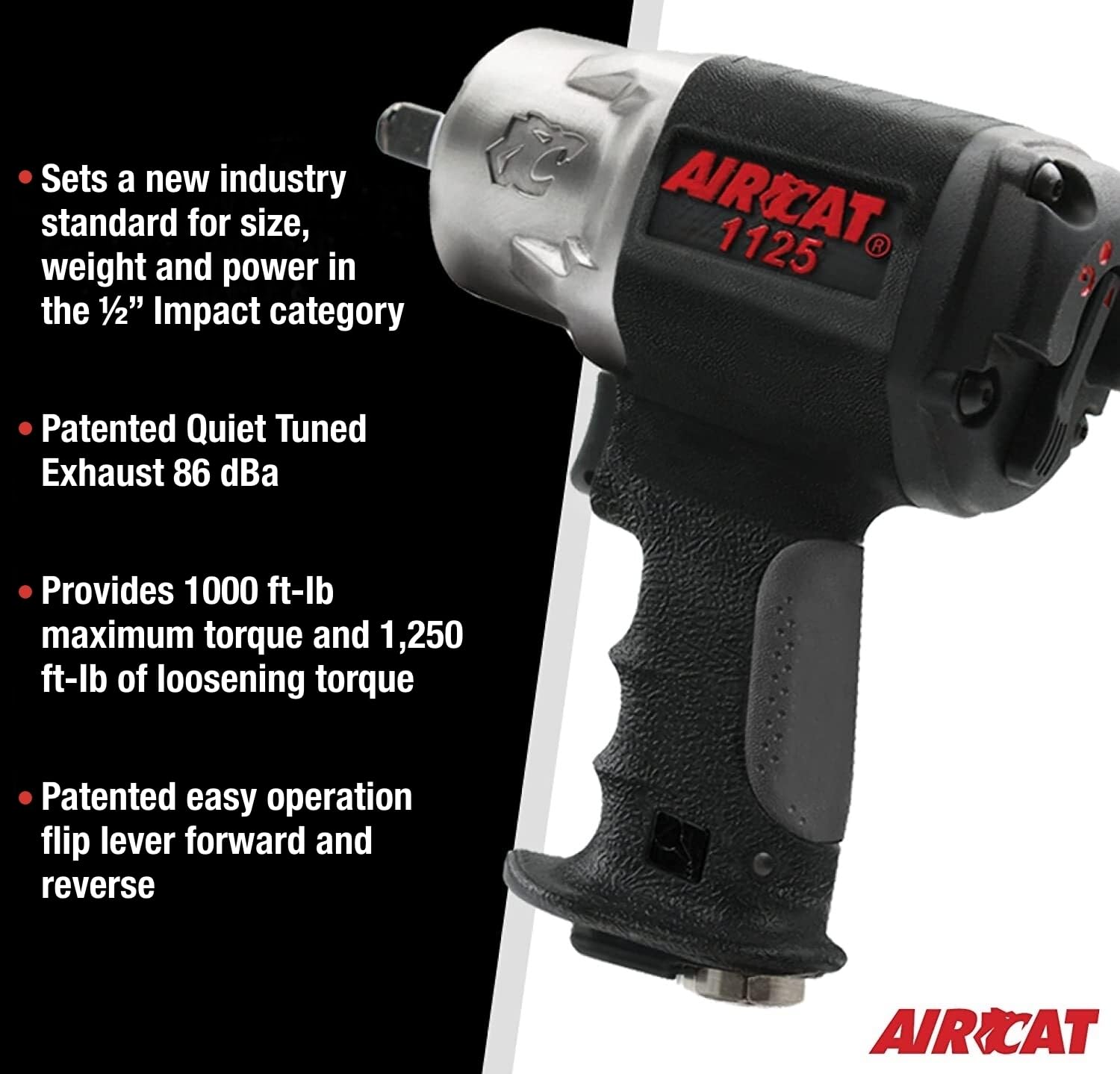 AIRCAT 1125 1/2-Inch Composite Impact Wrench, Heavy-Duty Pneumatic Tool for Versatile Application, Composite Housing - Image 3