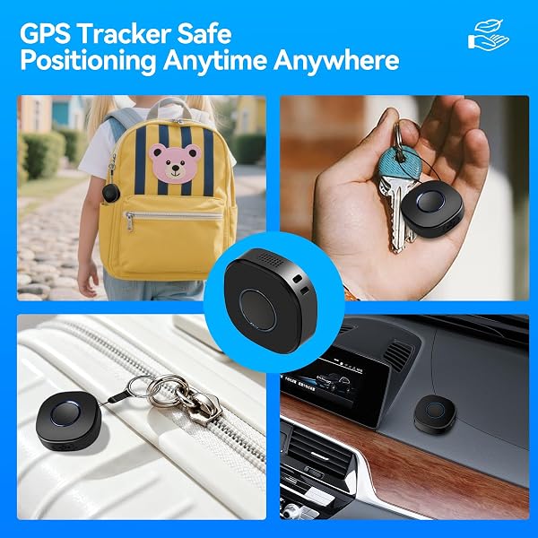 LNCOON Tracker GPS Personnel pour Enfants, Personnes âgées et Chiens, Sac à Dos, Mini Traceur GPS Portable pour Voiture avec Sangle et Clip pour Le Sac à Dos, Bouton SOS Nécessite Un abonnement - 5