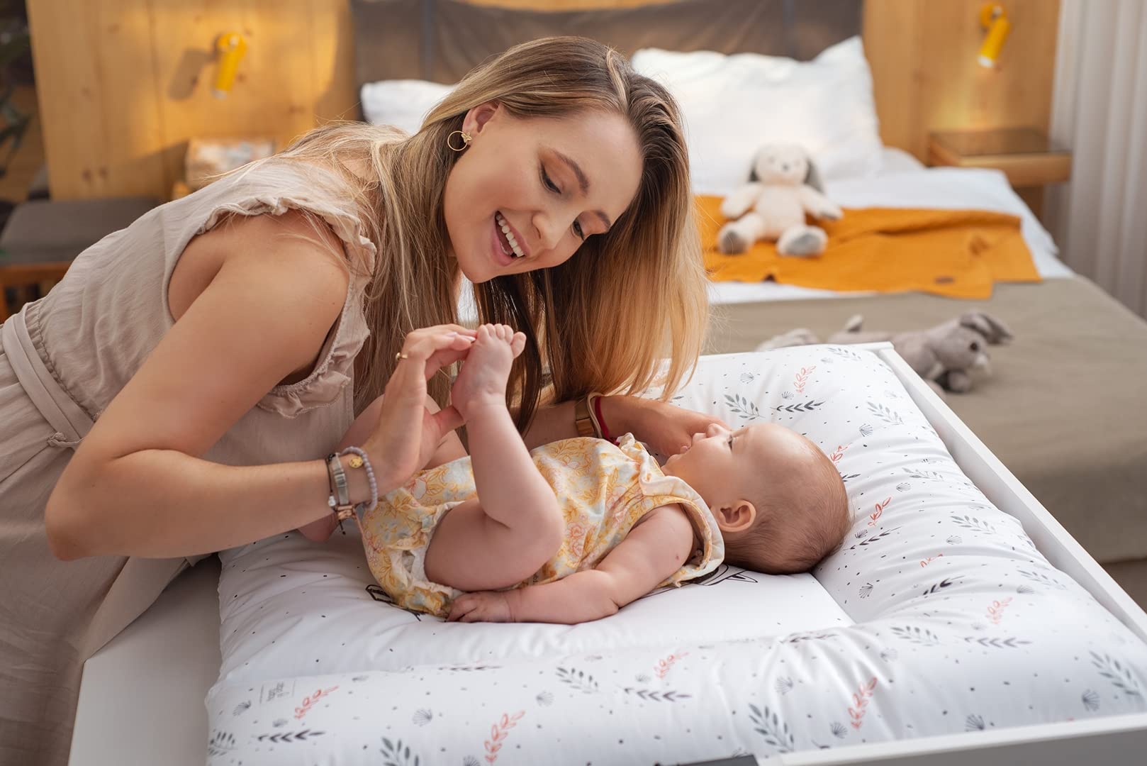 Ceba Baby® Fasciatoio Materassino - Fasciatoio neonato morbido - Cuscino Fasciatoio Lavabile per bambine e bambini - certificato Öko-Tex - impermeabile - 70x50 cm - Bart