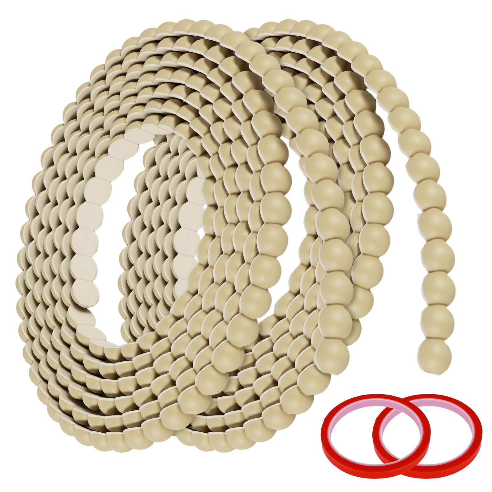 Kinberry 6m Bobbin Trim Moulding, Self Adhesive Decorative Wood Trim, Bead Molding Trim, 15mm Peel and Stick Border for Walls, Mirror Frame, Furniture, Door & Wardrobe DIY Decor