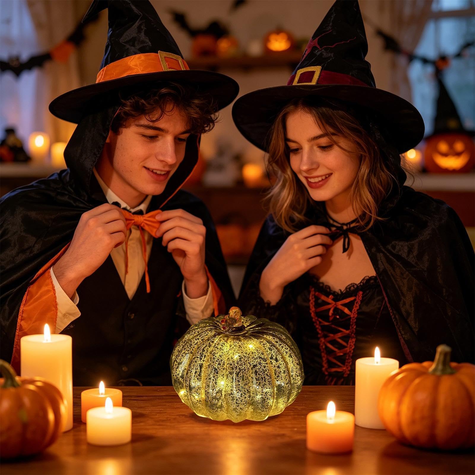 la lampada autunnale decorativa arancione caldo della con il temporizzatore | Decorazione luminosa a forma di zucca a batteria, per tavolo da pranzo, ingresso, libreria, camera da letto, soggiorno