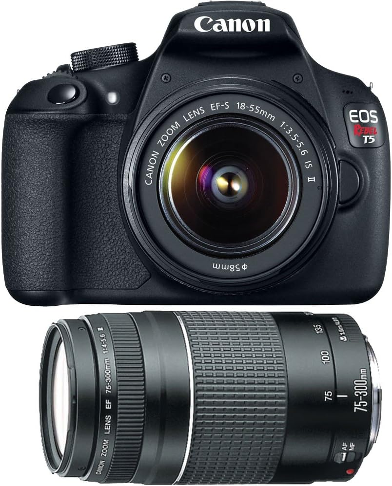 Canon EOS Rebel T5 with 18-55mm and 75-300mm Lenses