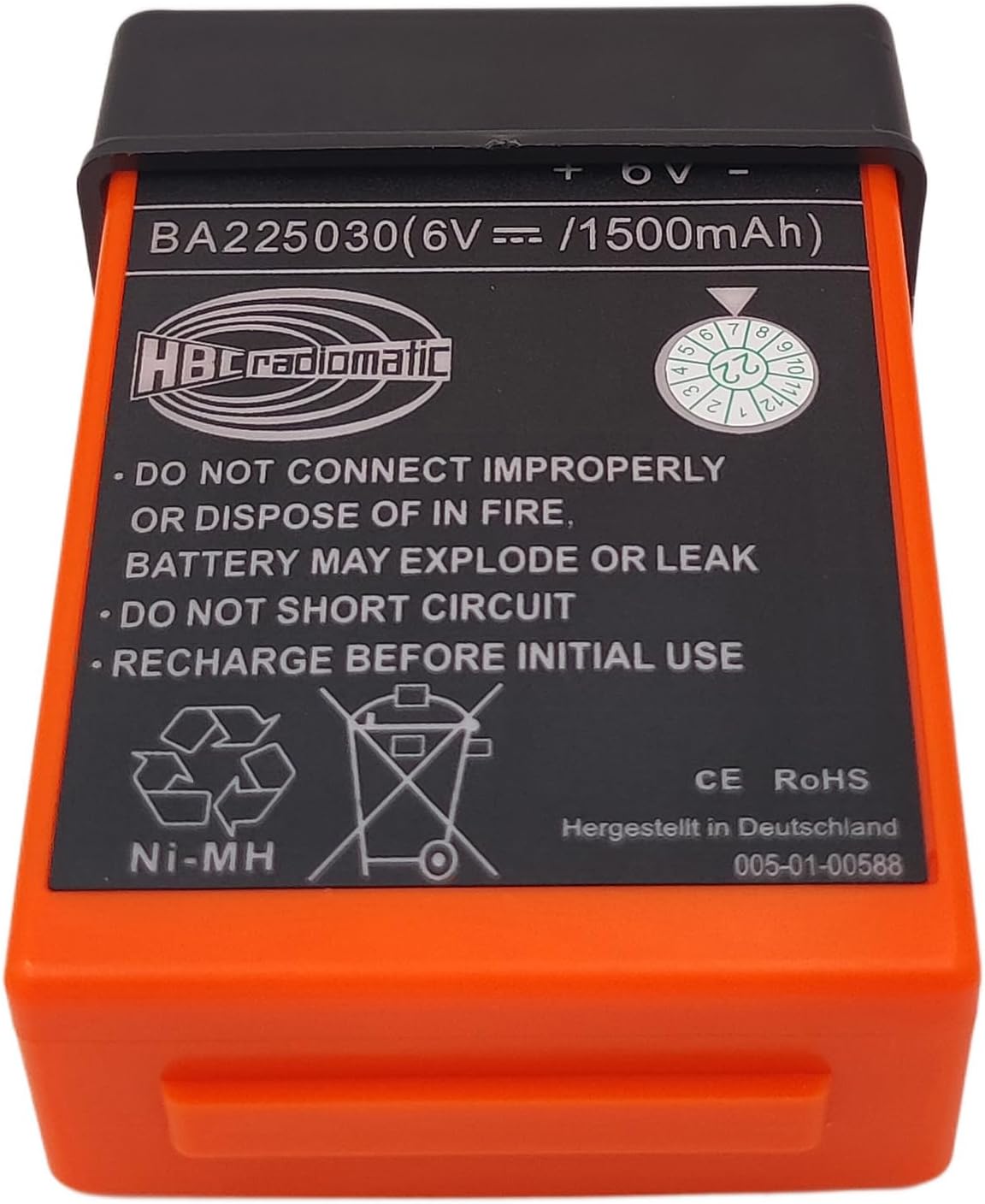1500mAh BA225030 6V Ni-MH Rechargeable Battery, Replace HBC Radiomatic Batteries BA225000 BA225031 BA205030 BA225030 BA225001, FuB 05AA, FUB 9NM , for HBC Crane Remote Control Pump Truck Battery