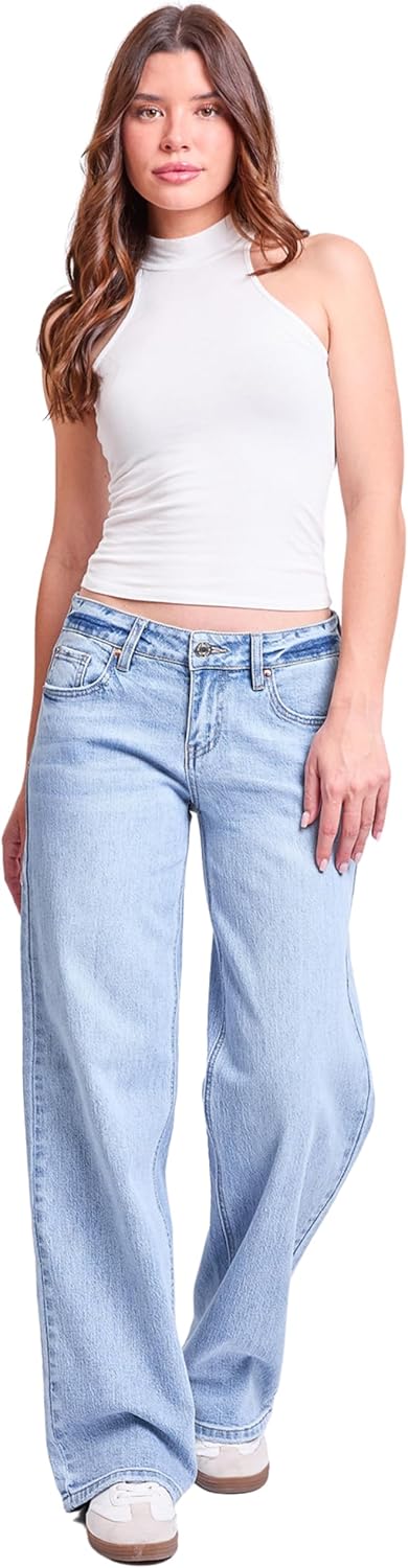 YMI Womens Women's Brittany Low Rise Wide Leg Jeans P025299 - Image 4