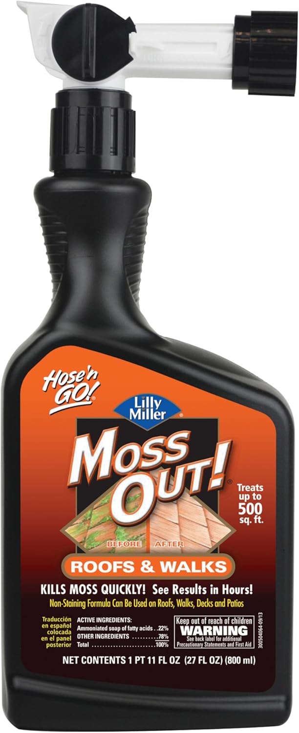 Lilly Miller Moss Out Roof & Walk Moss Killer - Ready to Spray 27oz Non-Staining Formula