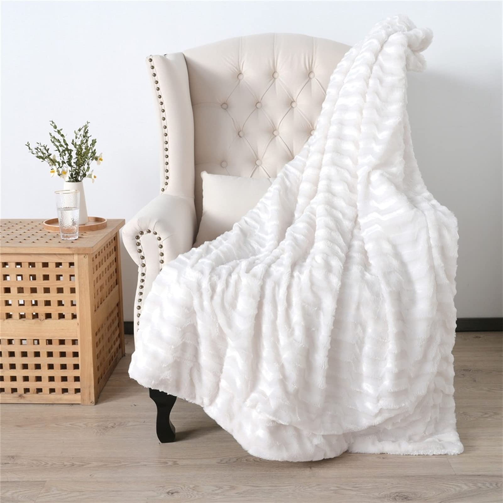 Couverture de lit double couche en peluche d'agneau épaisse de qualité supérieure