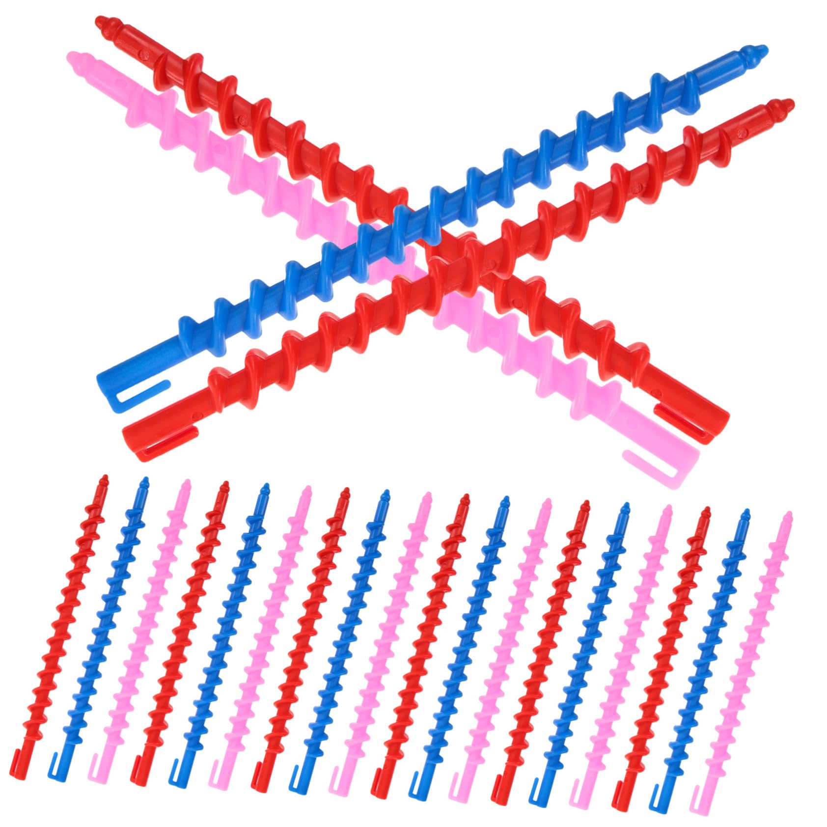 Ipetboom Hair Curlers 20pcs Spiral Perm Rods Professional Curling Tools Heatless for All Hair Types Random Color