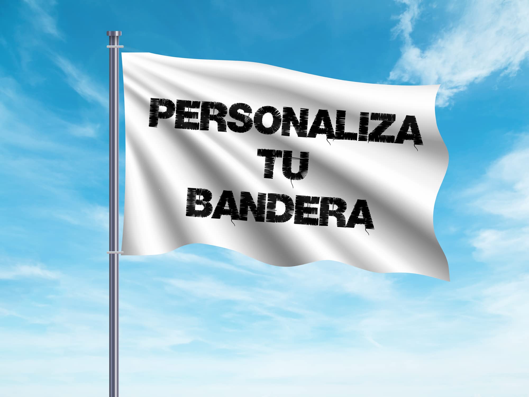 Oedim Bandera Horizontal Personalizada, 150x85cm, Reforzada y con Pespuntes, Bandera con 2 Ojales Metálicos y Resistente al Agua