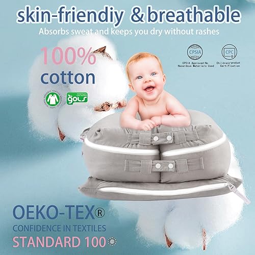 Miniatura 9 de Funda de pana para tumbona de bebé Dockatot Deluxe +  100% algodón hipoalergénico recién nacido funda de repuesto (solo funda) (blanco)