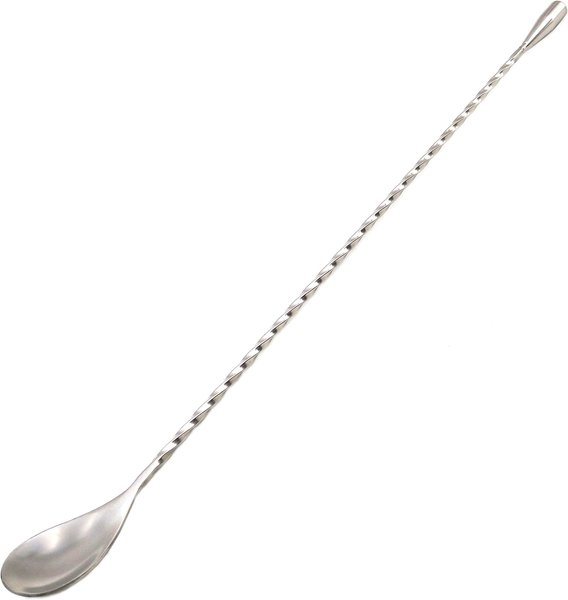 15.7โ Extra Long Cocktail Mixing Spoon Set Food-Grade 18/8 Stainless Steel Stirrer Spiral Pattern Bar Cocktail Shaker Spoon for Ice Cream Smoothies Malts Milkshakes Juice Coffee Tea Drink