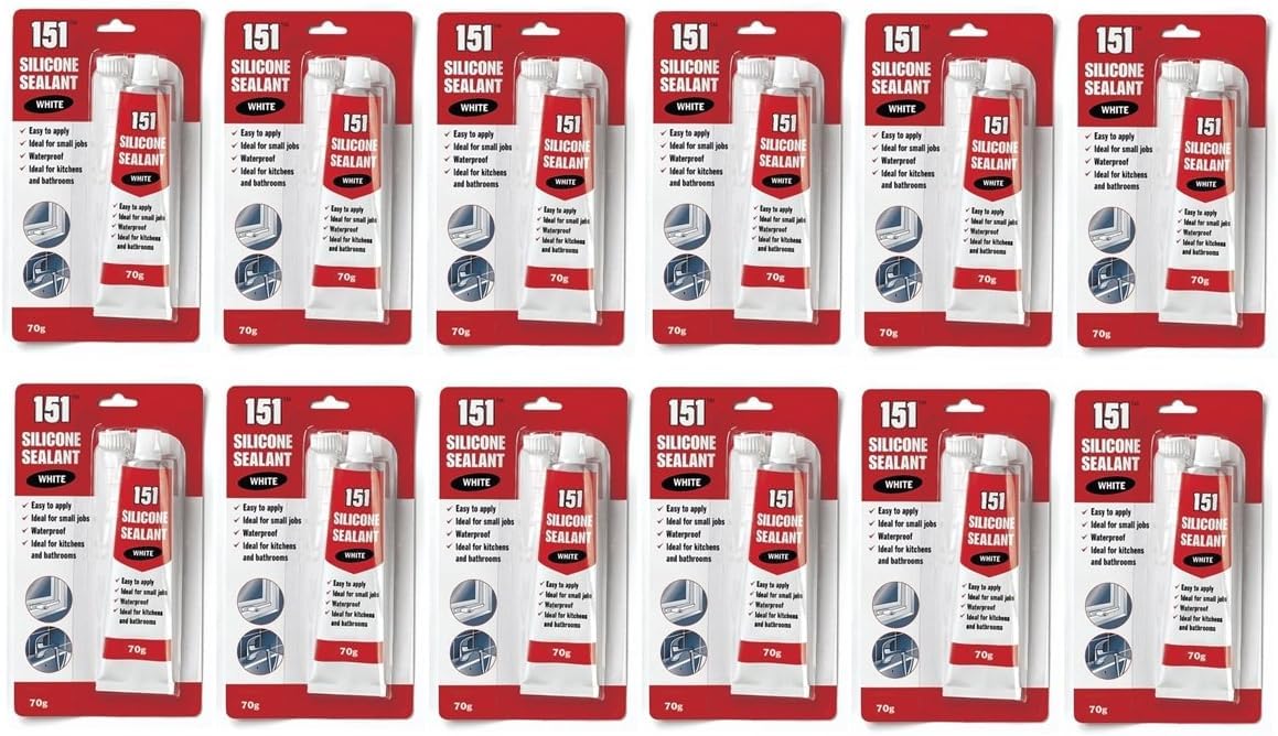 White Silicone Sealant Tube Bathroom Kitchen Shower Sealer Edging Gasket Seal