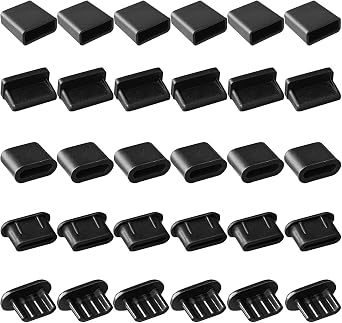 30 PCS 5 Types USB Dust Plugs Covers, Soft Silicone USB Port Anti-dust Plugs, Dust Covers Stoppers for USB Male Ports, USB Female Ports, USB Type C Male Female Ports, Micro USB Ports