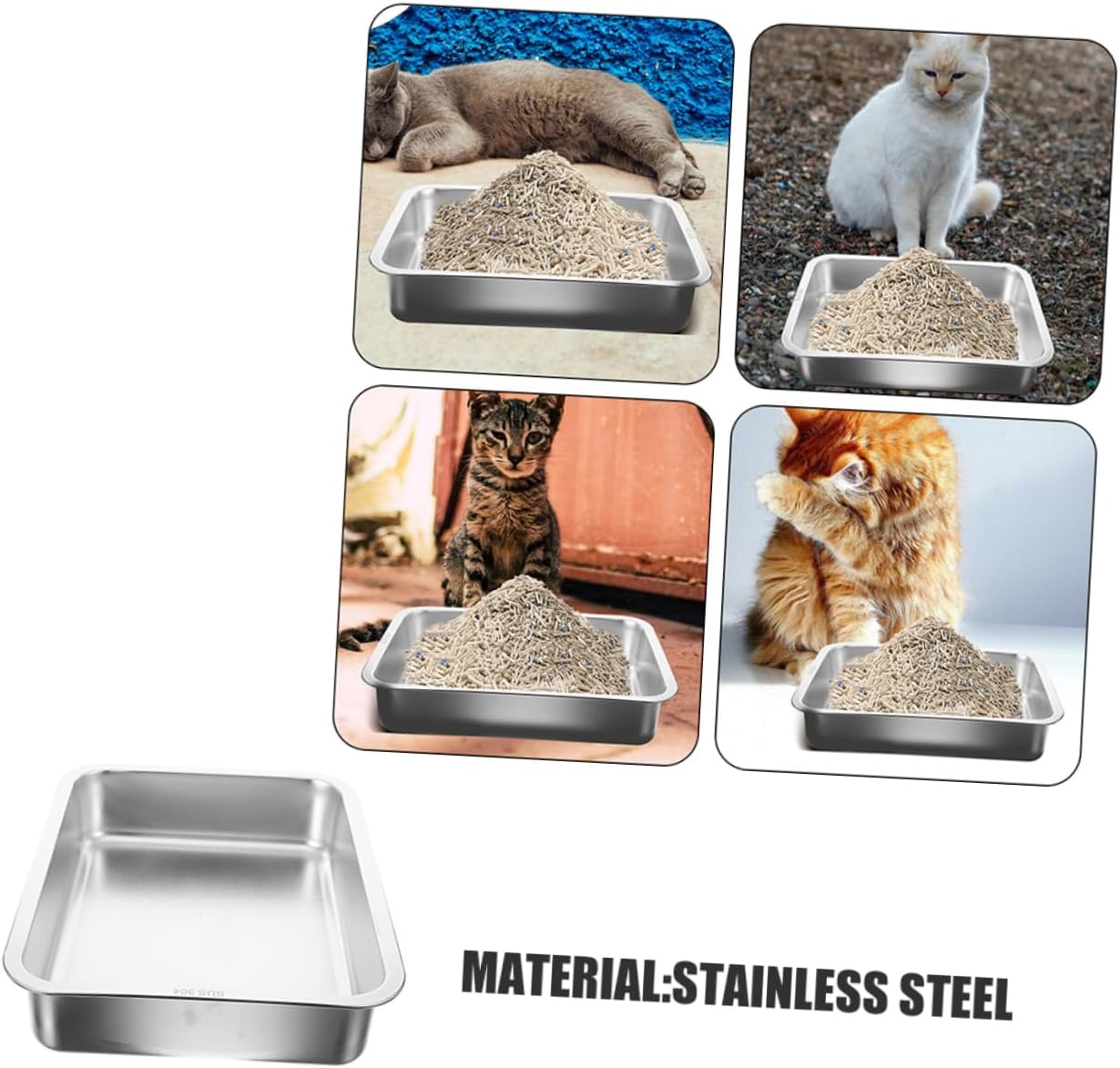 Toyvian Small Litter Box Nonstick Design for Easy Cleaning Portable for Household Use Spacious Dimensions for Kittens and Cats Magnetic Construction