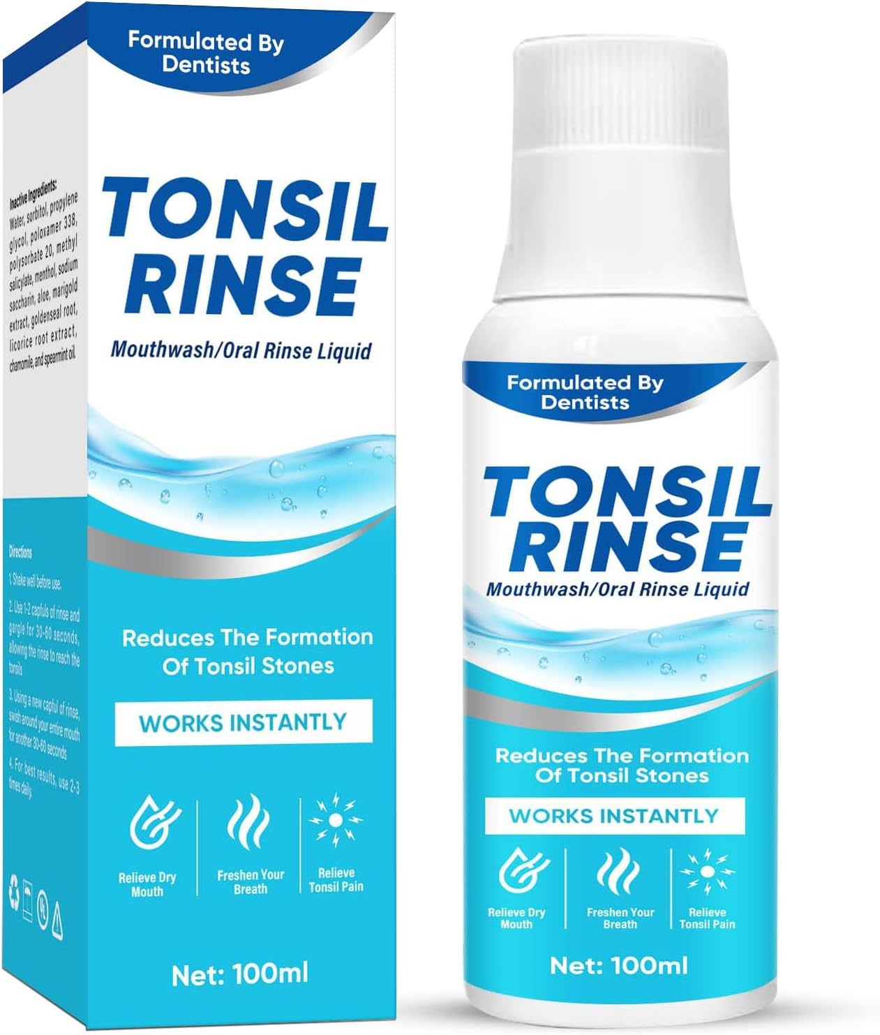 Tonsil Stone Remover Mouthwash, Mint Oral Rinse Liquid Soothe Tonsils and Dry Mouth Relieve, Bad Breath Treatment Tonsil Stone Mouthwash