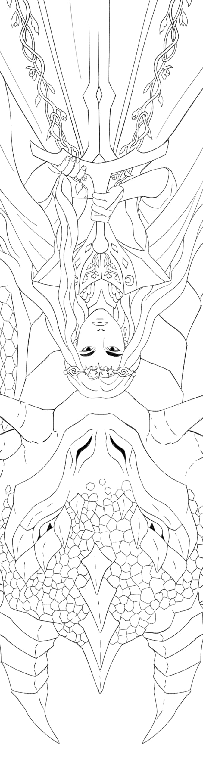 Dragon Princess: Marque-pages à colorier romantasy avec dorures