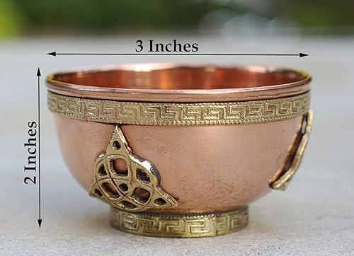 Miniatura 4 de DharrmaObjects Triquetra Cobre Ritual Altar Ofreciendo Cuenco Incienso Soporte
